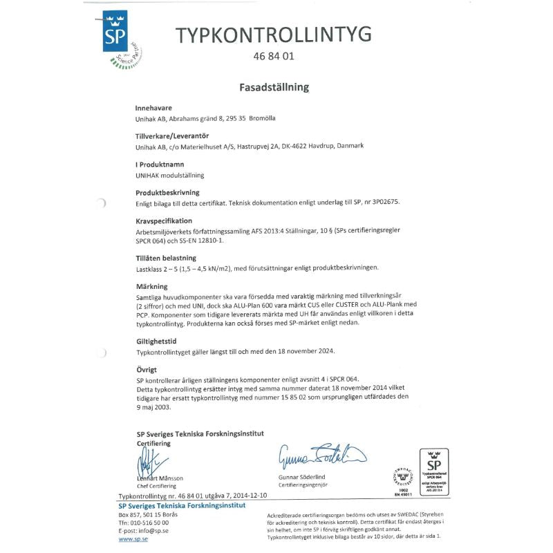 Byggställning Ställningspaket 18x4 meter 195 Trall - Unihak