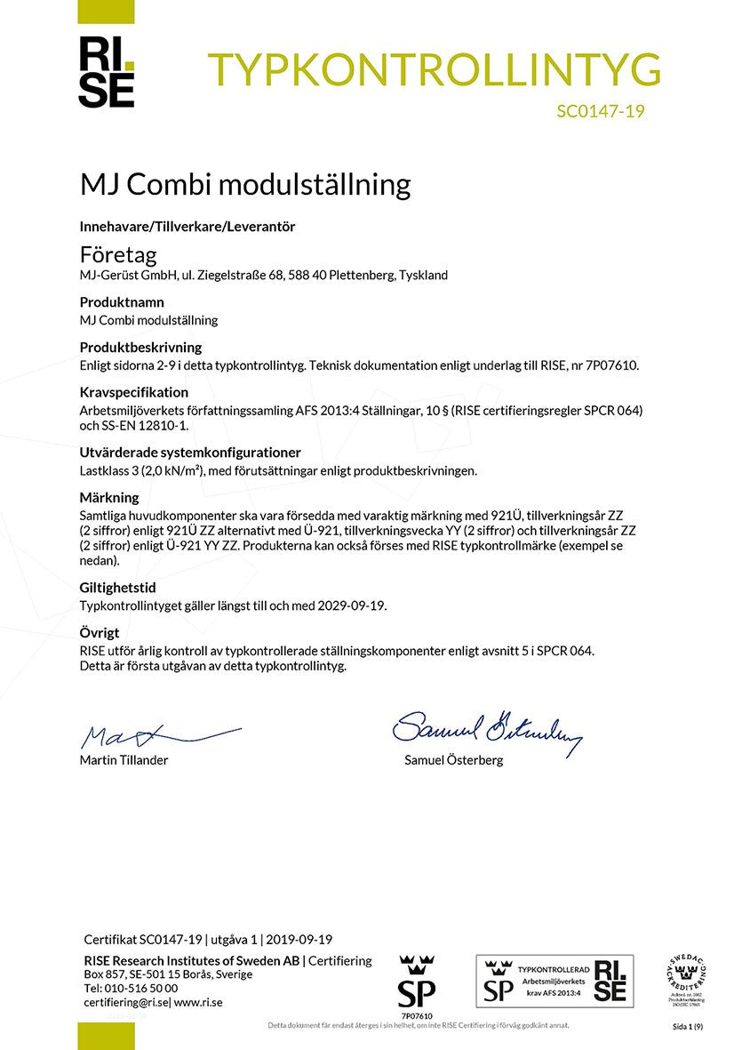 MJ U-bom 1,09 meter  förstärkt