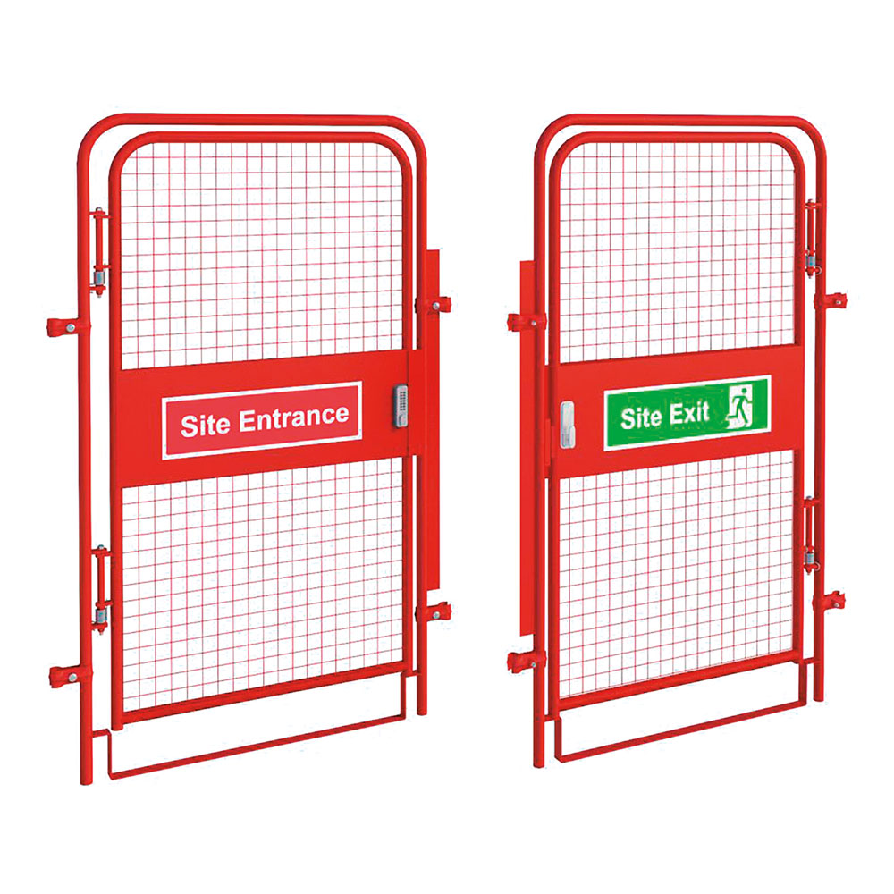 Dörr till byggplatsen staket med kombinationslås