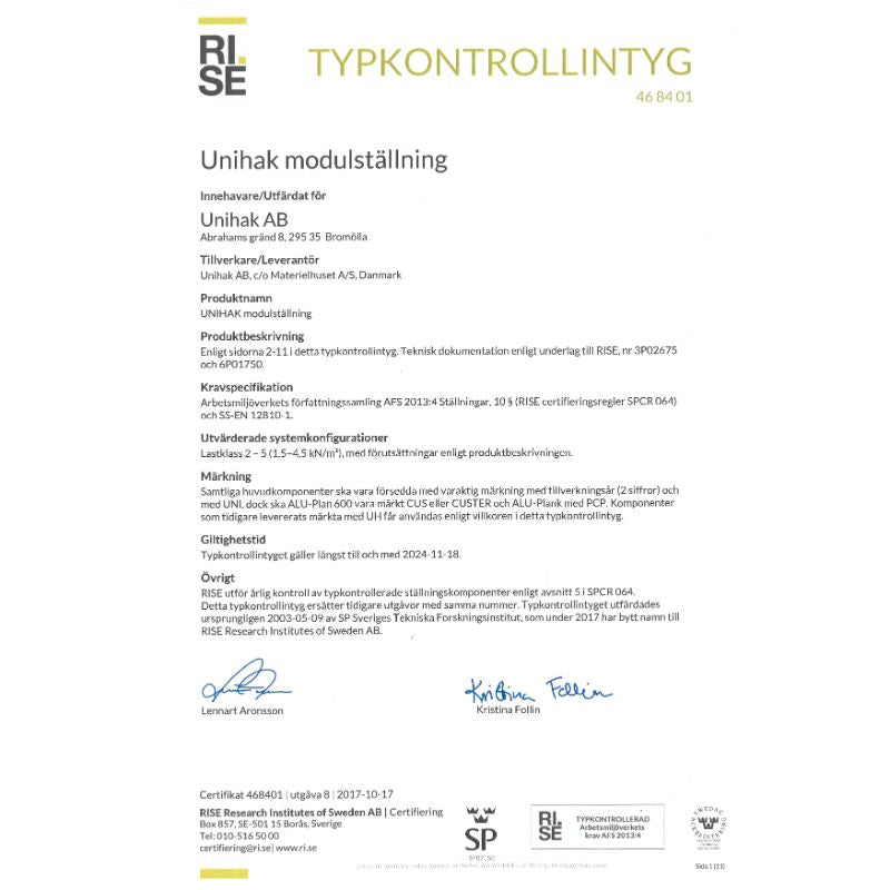 Nivåspira 200 cm - Unihak Byggställning FSH